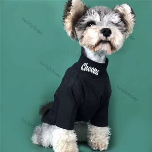 Carta de bordado Hoodies de algodão sólido vestuário casual colarinho altifa animal de estimação underwear quente undershirt morno para chihuahua