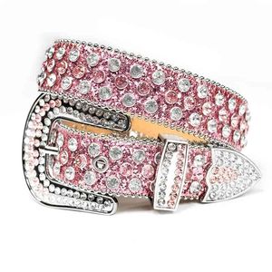 2021 prezzo basso all'ingrosso nuovo designer di lusso cintura cristallo fibbia diamante chic western cowboy stile rosa strass cinture cinture per le donne ceinture homme