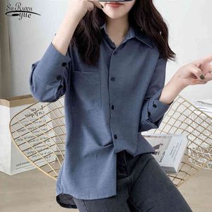 Ladies Tops Long Sleeve Plus Size Solid Cardigan Women Blouse Casual Loose Shirts Clothes Blusas Mujer 8175 50 210508