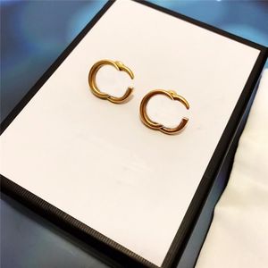 Orecchini a forma di lettera classica con ciondolo a forma di orecchini di design retrò, gioielli con orecchini a goccia da donna con confezione regalo per anniversario di festa