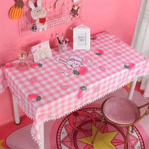 Tovaglia principessa rettangolare con motivo a sfera Cartoon Dining Kawaii Tovaglia rosa Cover Decorazioni per feste regalo di compleanno 210626