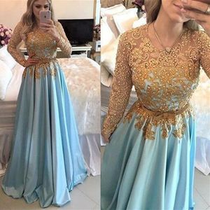 Sexy Royal Blue With Gold Lace Beads Evening Dresses