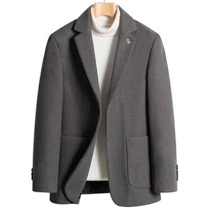 EN 2021 Temperament Herren Große Taschenwolle Mantel Mode Boutique Winteranzug Männer