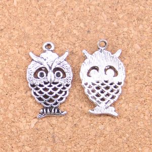 92 sztuk Antique Srebrny Bronze Plated Hollow Owl Charms Wisiorek DIY Naszyjnik Bransoletka Ustalenia Bangle 24 * 15mm