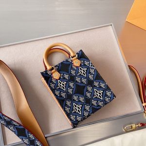 2021 Mini Alışveriş Çantası Tuval Çanta Klasik Mektubu Örme Pamuk Kılıf Kadın Omuz Çantaları Omuz Askılı Yüksek Kaliteli Çanta