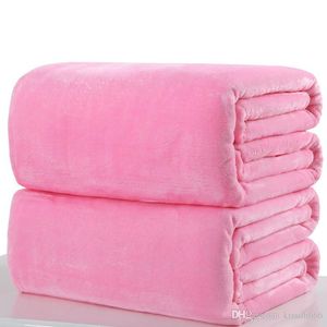 80 pcs Morno Flanela Fleece Cobertores Macios Sólidos Plush Winter Summer Throw Cobertor para cama Sofá DH0426