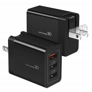 30W 3 porte USB QC3.0 Adattatore di alimentazione per caricabatterie da parete adattivo rapido rapido per telefono Android Samsung S8 S9 S10 htc