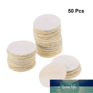 50st Runda återanvändbara Loofah Skrubbning Exfoliating Facial Makeup Skin Care Pads Remover Cleaning Svamp