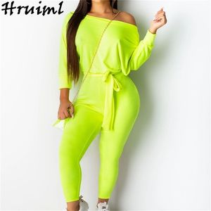 Women Jumpsuit Solid Long Sleeve Bodysuit Autumn Rompers Womens Sashes Sportswear Overalls Plus Size 210513