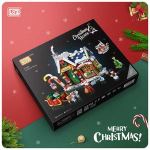 Loz blocos diy edifício tijolos bonito conjunto de Natal brinquedos para crianças jugluetes santa claus crianças presentes meninas presentes ano novo 1223 y0916