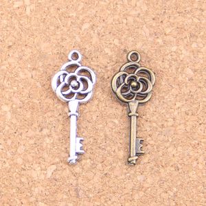 150pcs Antique Silver Bronze Plated vintage skeleton key Charms Pendant DIY Necklace Bracelet Bangle Findings 28*11mm