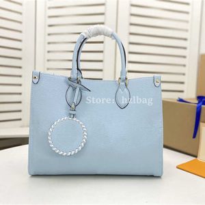 ONTHEGO MM Designers Womens Handbags Purses Summer Blue by The Pool handbag laptop bag Cream/Saffron on The Go Totes bags M45718 M45717
