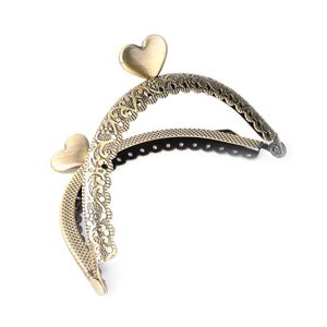 Bag Parts Accessories cm Coin Purse Metal Clasp Frame Hardware Knurling Mouth Golden Heart Buckle