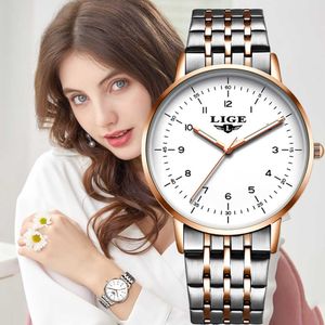 Mode Uhr Frauen LIGE Marke Damen Kreative Stahl Frauen Armband Uhren Weibliche Wasserdichte Uhren Relogio feminino 210527