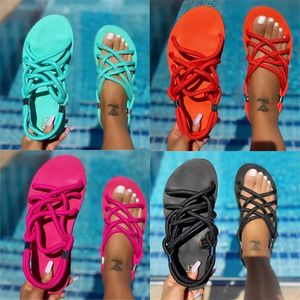 2021 Women Designer sandals Fashion Girls Open Toe Sandal Cross lace shoes Summer Beach Sexy Outdoor Casual Shoes Top Quality W1