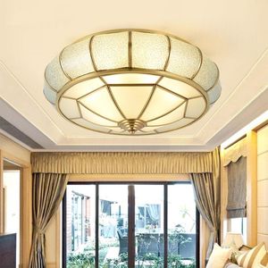 天井灯ヨーロッパとアメリカの銅のモダンなLEDルミナリアフラッシュマウントライトリビングルームの寝室の家の照明