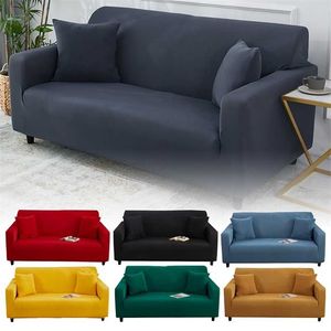 Stretch Armchair Cover Sofa Slipcovers Chair One Seat 2 3 Seater For Couch Protection Extensible Elastic Black Grey Color 211207