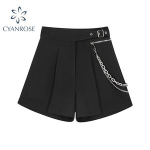 Fashion Women Shorts High Waist Loose BF Pockets Streetwear Harajuku Spring Summer Slim Wide Leg A-line Ulzzang 210515