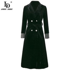 Sprint Fashion Overcoat Outwear Kvinnor Långärmad Dubbelbröst Bälte Tjock Velvet Coat Cotton Jackor 210522