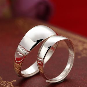 Wholesale mens silver engagement rings for sale - Group buy Simple Fashion S990 Sterling Silver Female Ring Opening Smooth Face Male for Lovers VN