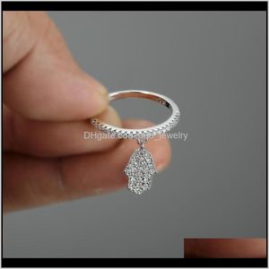 Cluster Jewelryrongxing Anéis Finos de Cristal Simples para Mulheres Casamento Bandas Rosa Cor De Ouro Clear Branco Zircão Anel de Noivado Jóias Drop Del