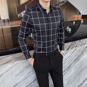 Herbst Winter Langarm Kariertes Hemd Männer Koreanische Trendy Business Casual männer Kleid Hemd Soziale Kleidung Camisa Masculina 210527