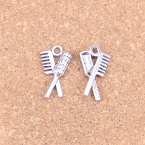 120pcs Antique Silver Bronze Plated comb brush Charms Pendant DIY Necklace Bracelet Bangle Findings 20*12mm