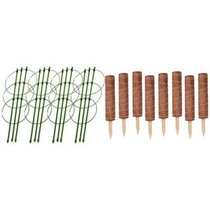 Other Garden Supplies 4 Pcs 18 Inches Plant Cages With Adjustable Rings & 8 Gardening Support Stakes