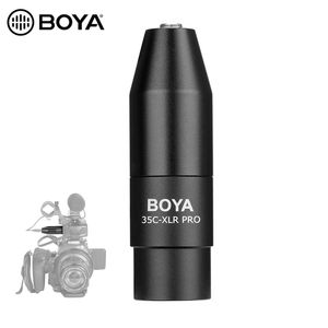 BOYA 35C-XLR 3.5mm (TRS) Mini-Jack Female Microphone Adapter to 3-pin XLR Male Connector Sony Camcorders Recorders & Mixers