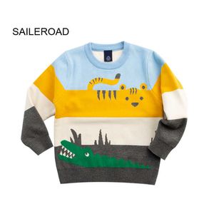 Saileroad 2-7Years Baby Girl Clothes Crocodile Sweater Paillettes Girls Cardigan Höst för barntröja Y1024