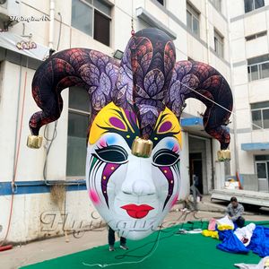 Illuminazione decorativa di Halloween Maschera gonfiabile da clown Replica 2m / 3m Appeso Blow Up Queen Medusa Head con 2 facce per la decorazione notturna di Carnevale
