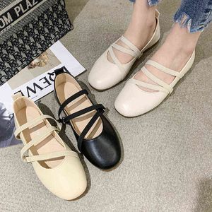 Dress Shoes Spring Autumn Women Ballet Flats Elastic Band Mary Janes Shoes Comfortable Ladies Slip on Flat Shoes Woman Casual Shoe 9010N 220309