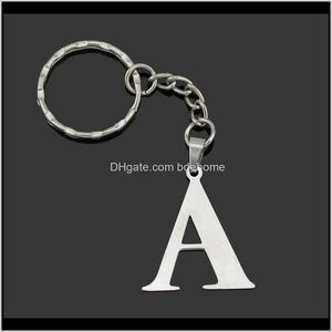 Keychains Aessories Drop Delivery 2021 Trusta Women/Mens Fashion Stainless Steel Letter A B C D E F G H I J K L Jewelry Chains Key Rings Char