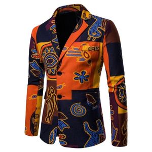 Afrikaanse stijl man's blazer katoen en linnenjas met stikselprintontwerp mannelijke modieuze jas herenpakken blazers