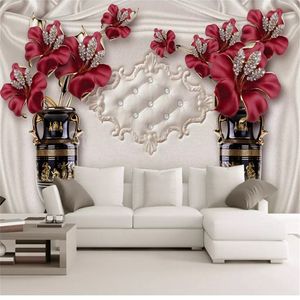 Custom Photo Wallpaper 3D European Style Jewelry Flower Living Room Bedroom TV Background Wall Murals Wallpaper