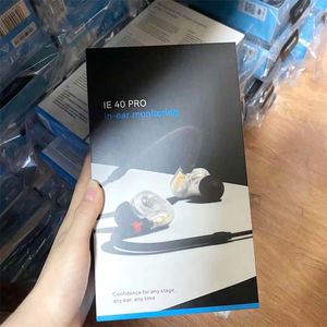 IE 40 Pro In-Ear Monitoring Earphone Wired Earphones Headsets Handsfree Headphone with Retail Package Black/Clear White