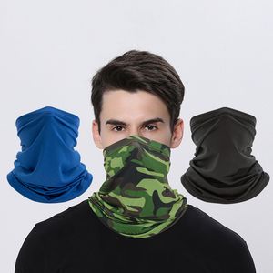 Ice Silk Camouflage Windproof Head Scarves Mask Neck Warmer Cycling Camping Hiking Magic Turban Outdoor Headband Bandanas UV Protection Tactical Kerchief JY0684