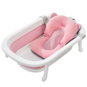 Ingrosso Vasca da bagno per baby shower cuscinetto da bagno non slittata tappetini per sedile da bagno di sicurezza neonato cuscino da bagno morbido pieghevole cuscino morbido