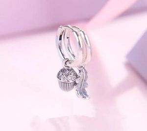 Orecchini pendenti a cerchio con foglia di ghianda in argento sterling 925 adatti a orecchini di moda per gioielli stile Pandora europeo