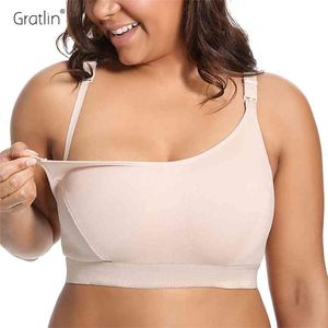 Comfort plenamente do apoio das mulheres Plus Size Algodão Maternidade Bra 210918