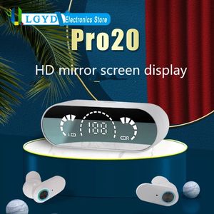 Pro20 Mirror Display Earphone HIFI Sound Quality V5.0 Bluetooth Headphone Support Touch Control New