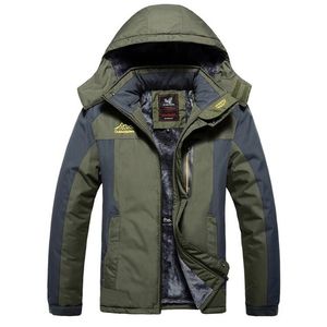 Vinterjacka Män Tjock Vindtät Vattentät Fleece Coat Mens Militär Outwear Parka Plus Velvet Storlek 6XL 7XL 8XL 9XL Overcoat 211129