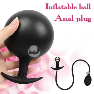 Inflatable Butt Plug Anal Balls Sextoy Built in Metal Beads Buttplug Vaginal anal dilator Pump Sex Toys for Adults Gay Men Women X0602