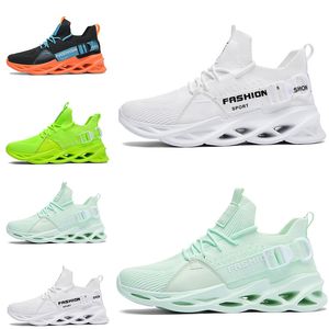 Moda não-marca homens mulheres correndo sapatos lâmina respirável sapato preto branco volt laranja amarelo mens trainers esportes ao ar livre sneakers 39-46