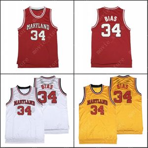 Męska Len Bias 34 Maryland Terrapins Movie Koszykówka Jersey Zszyty