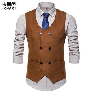 Men s Vests Mens Vest Suit Formal Blazer Double Breasted V neck Solid Color Party Dress Male S XXL Waistcoat Ropa De Hombre