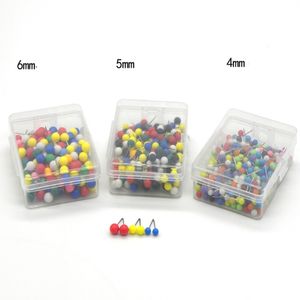 100個/セット1/8インチスモールマッププッシュピンマップマップマップThumb Tacks Deskアクセサリー、スチールポイントミックスカラー付き標準ピンプラスチックヘッド