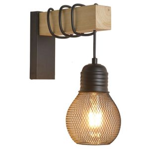 Vägglampa Retro Industriell Ljus Bar Korridor Bedside Loft Net Cafe Personlighet Wood Aisle