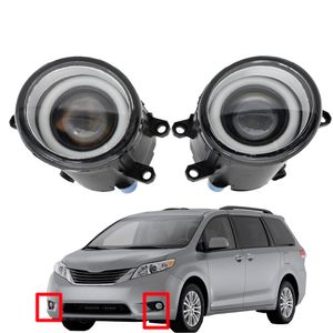 Toyota Sienna için 2009-2013 2016-2018 Sis Işık LED DRL Araba Aksesuarları Farlar Şekillendirici Lens Melek Göz Yüksek Kalite