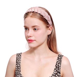 Banda de cabelo de torção da trança para mulheres cor sólida mão-tecida headband headwear de cortes de cabelo amplo Acessórios de cabelo oneado 1302 B3